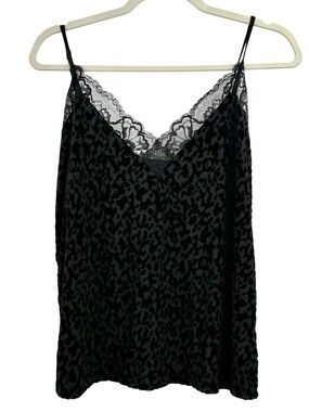 White House Black Market Velvet Burnout Lace Cami Whimsigoth Top M